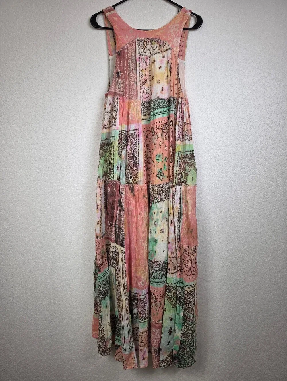 Free People $228 Multicolor Paisley Tie Dye Maxi Dress XS